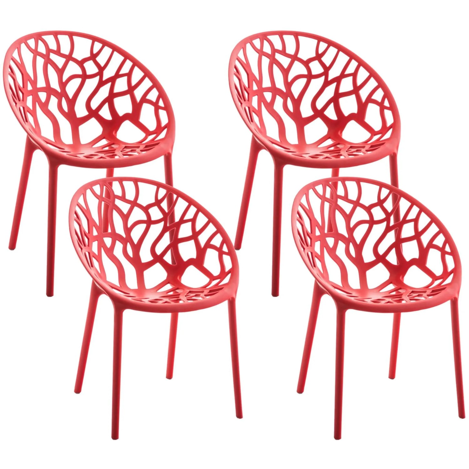 Clp 4er Set Gartenstühle Hope Rot