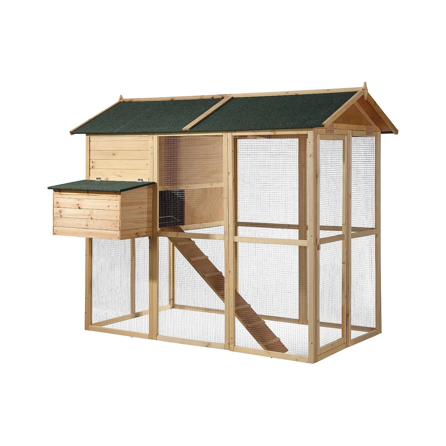 Vente-unique Hühnerstall Gallus Grün  Naturfarben Hell 201.5 cm