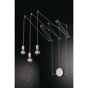 Weiße 3-flammige Deckenleuchte Habitat von Luce Design, minimalistisch und modern.