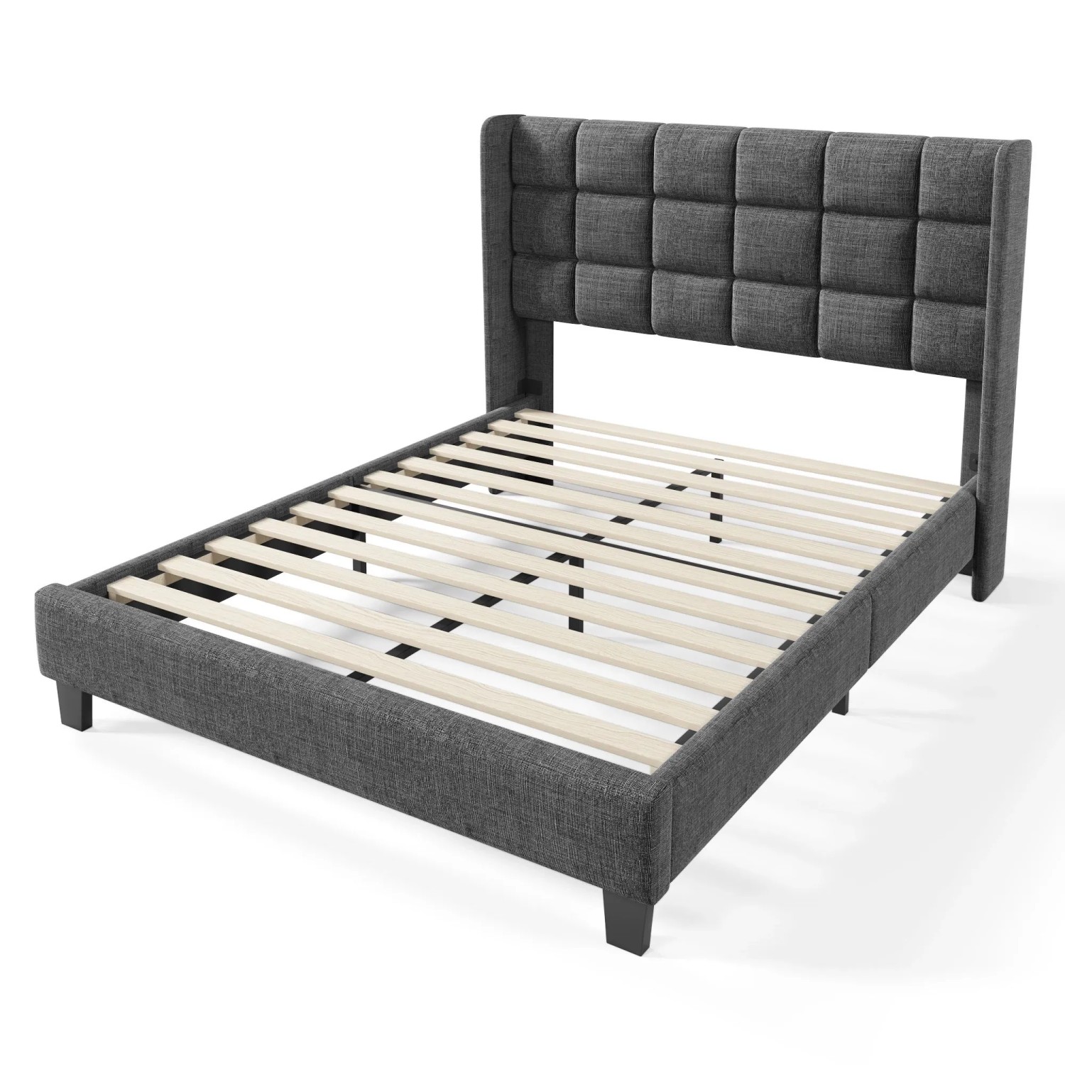okwish Polsterbett 140×200 mit Seinem Gepolstertes Kopfteil Doppelbett ohne Matratze