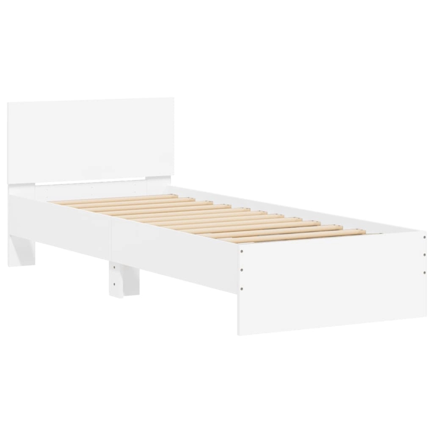 vidaXL Bettgestell mit Kopfteil und LED-Leuchten Weiß 75x190 cm 838841 günstig online kaufen