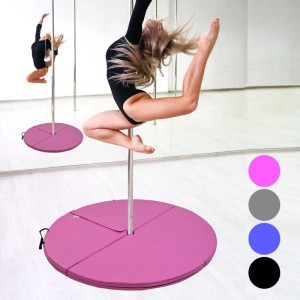 Pinke TRUTZHOLM Tanzstangenmatte, 120cm Durchmesser, 5cm dick, für Sport & Fitness.