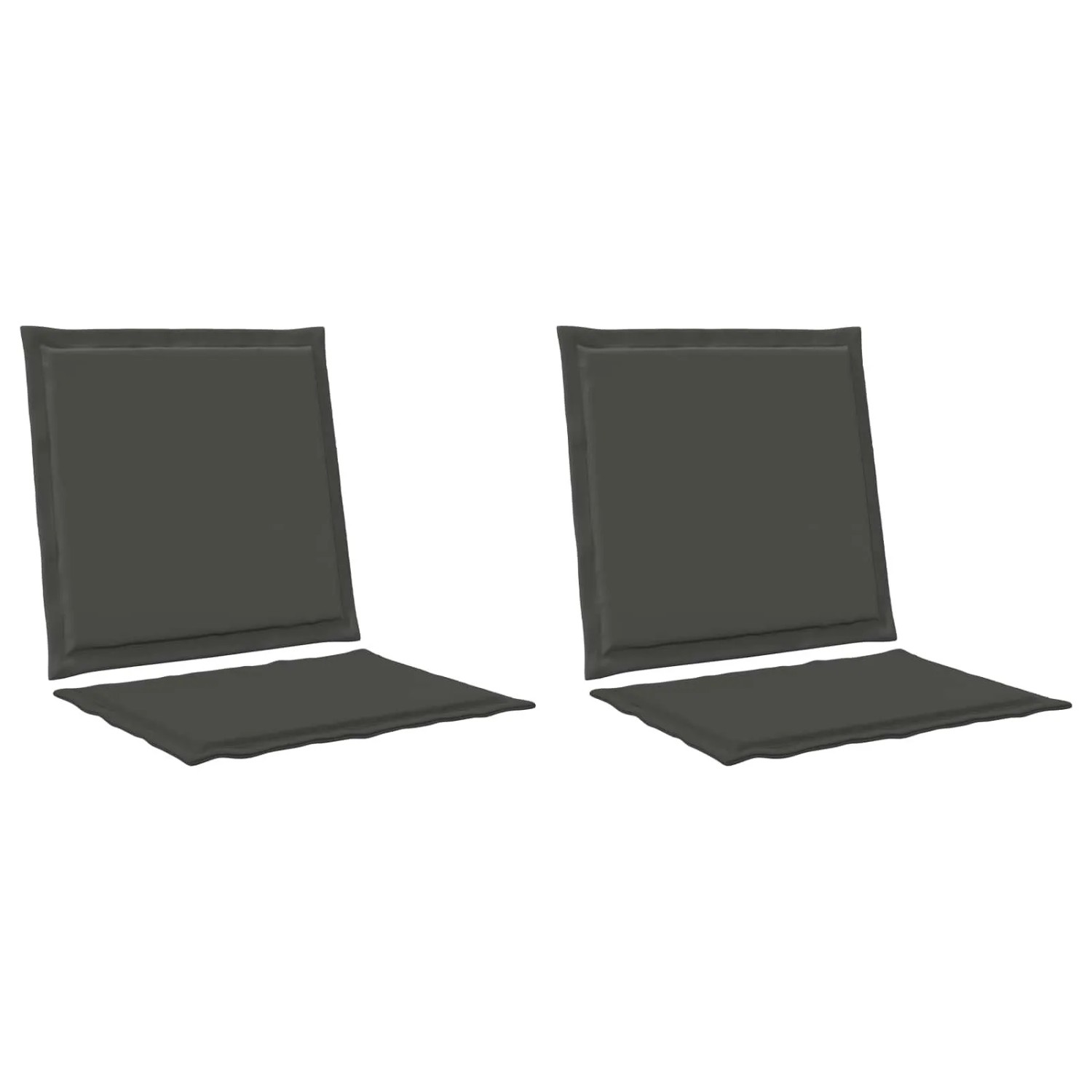 vidaXL Sitz- und Rückenkissen 2 Stk Anthrazit 47 x 45 x 2 cm Polyester 899974