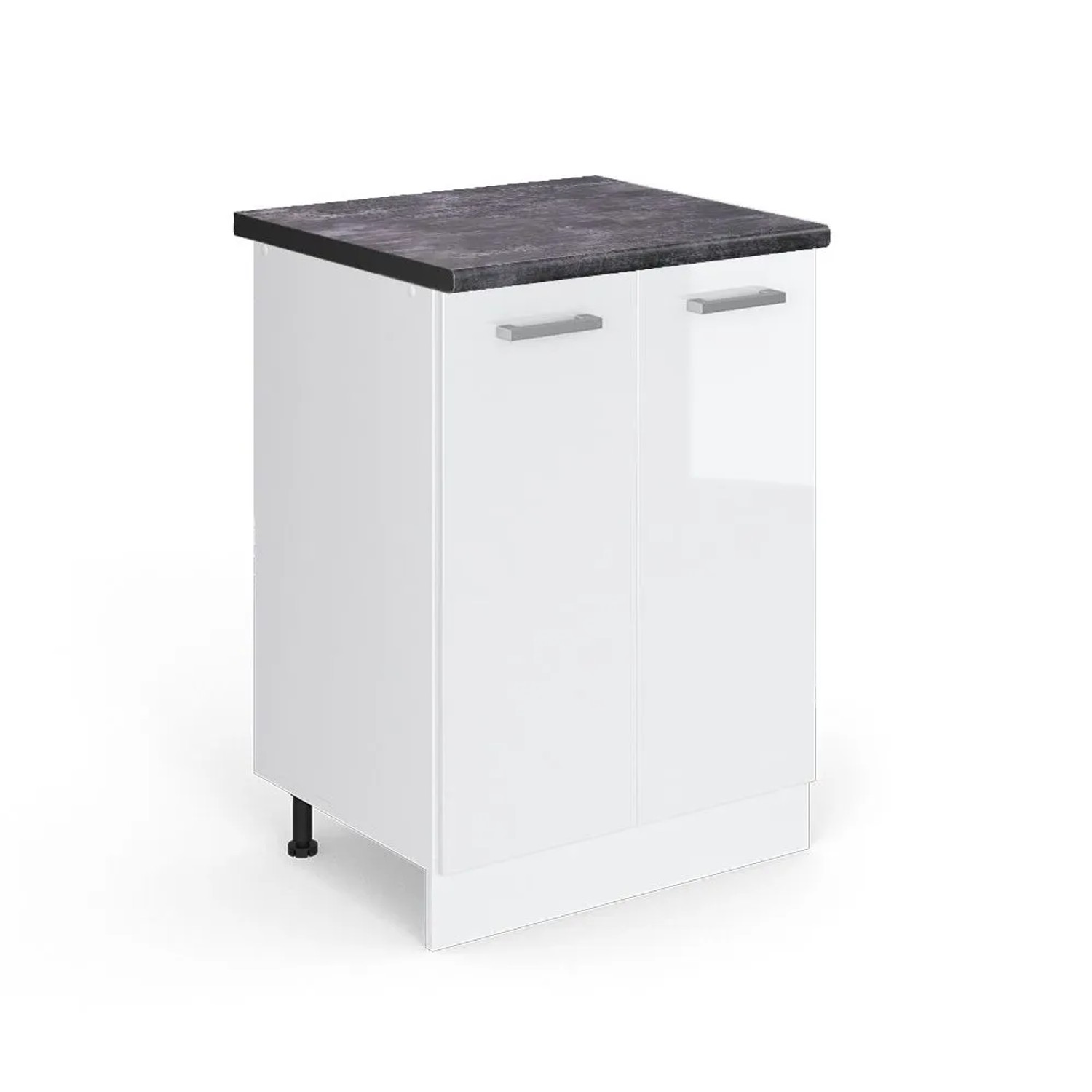 Vicco Küchenunterschrank R-Line Weiß Hochglanz Weiß 60 cm AP Anthrazit