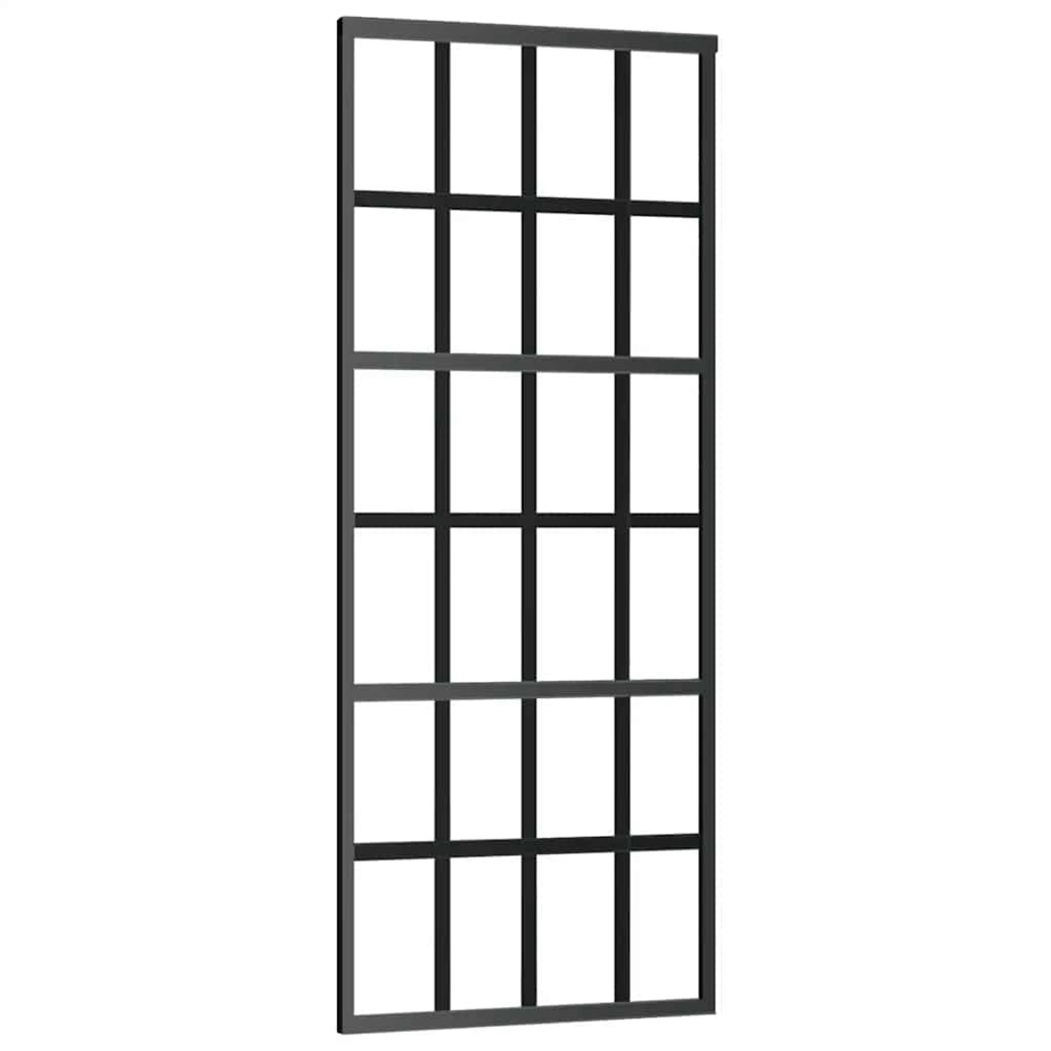 vidaXL Schiebetür ESG-Glas und Aluminium 76x205 cm Schwarz 151020