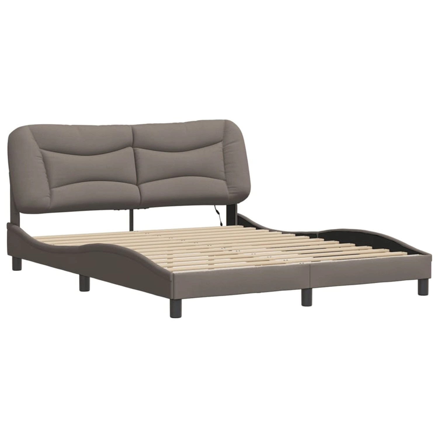 vidaXL Bettgestell mit LED ohne Matratze Hvar Taupe 160x200 cm Stoff 321371 günstig online kaufen
