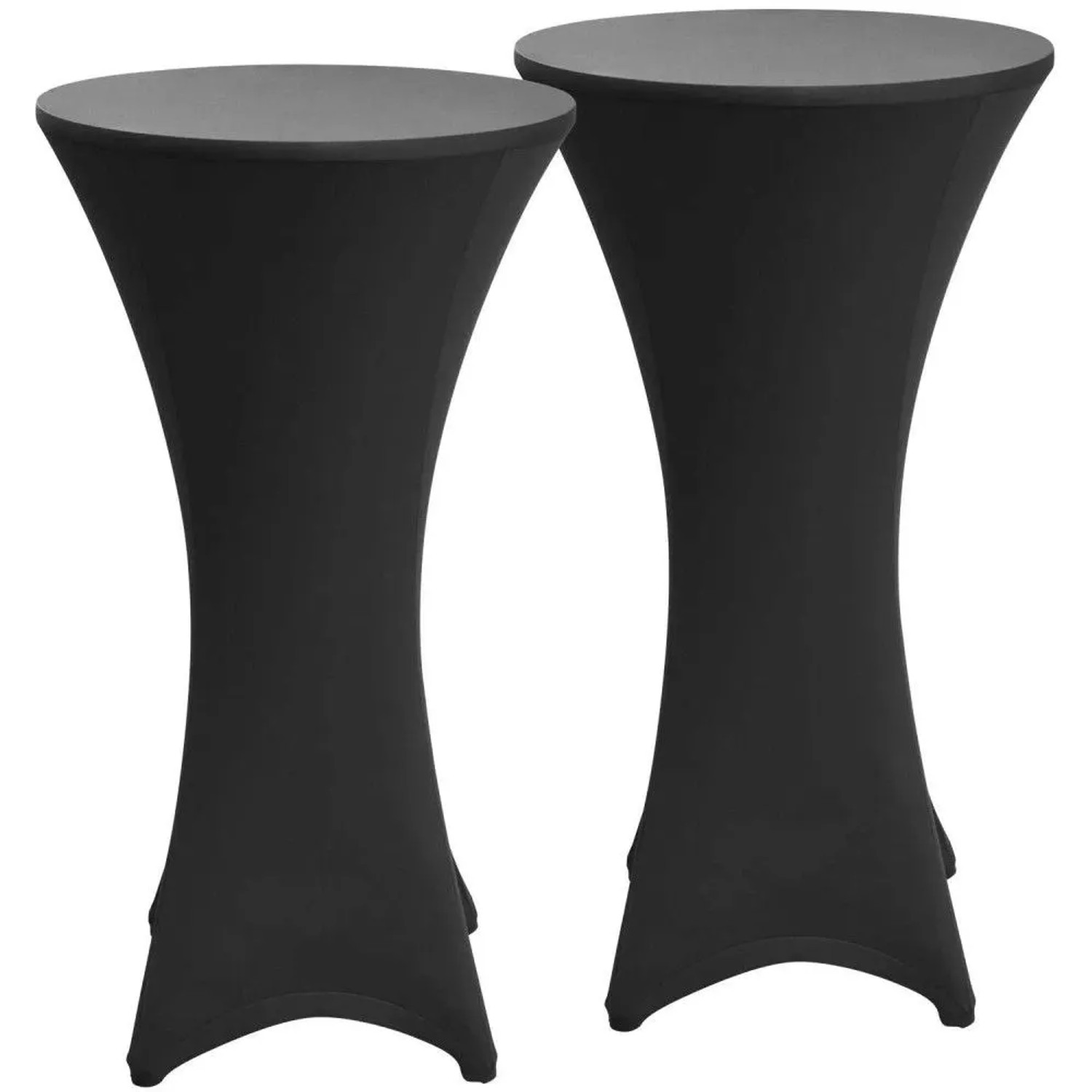 Beautissu Stella Stehtischhusse ø 60cm Schwarz 2tlg