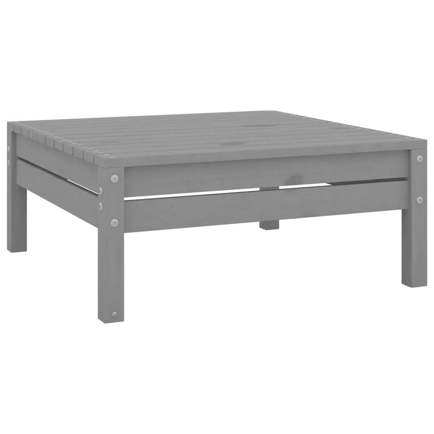 Grauer vidaXL Gartenmöbel-Hocker/Tisch aus Kiefernholz, Teil eines 5-tlg. Lounge-Sets.