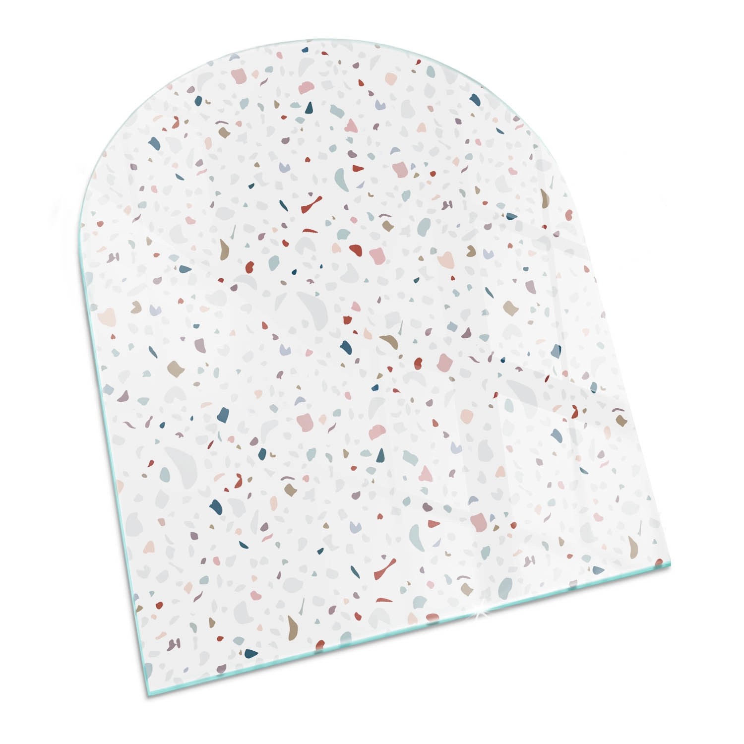 Tulup Glasplatte für Kamin Muster mit Kleinen Formen Glasbodenplatte für Ka günstig online kaufen