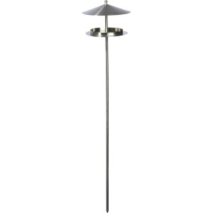 Dobar Design-Futterhaus aus Edelstahl mit Ständer für Wildvögel.