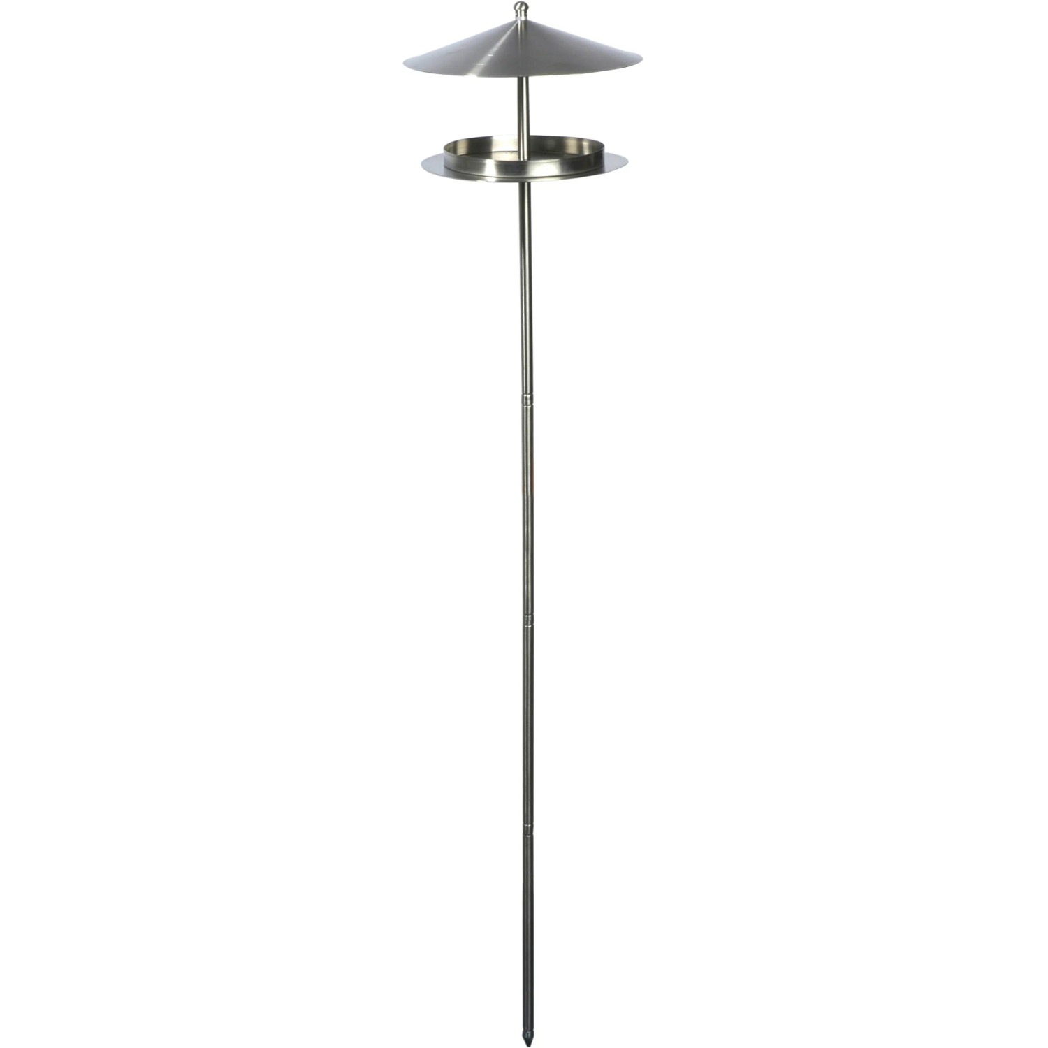 Dobar Design-Futterhaus aus Edelstahl mit Ständer für Wildvögel.