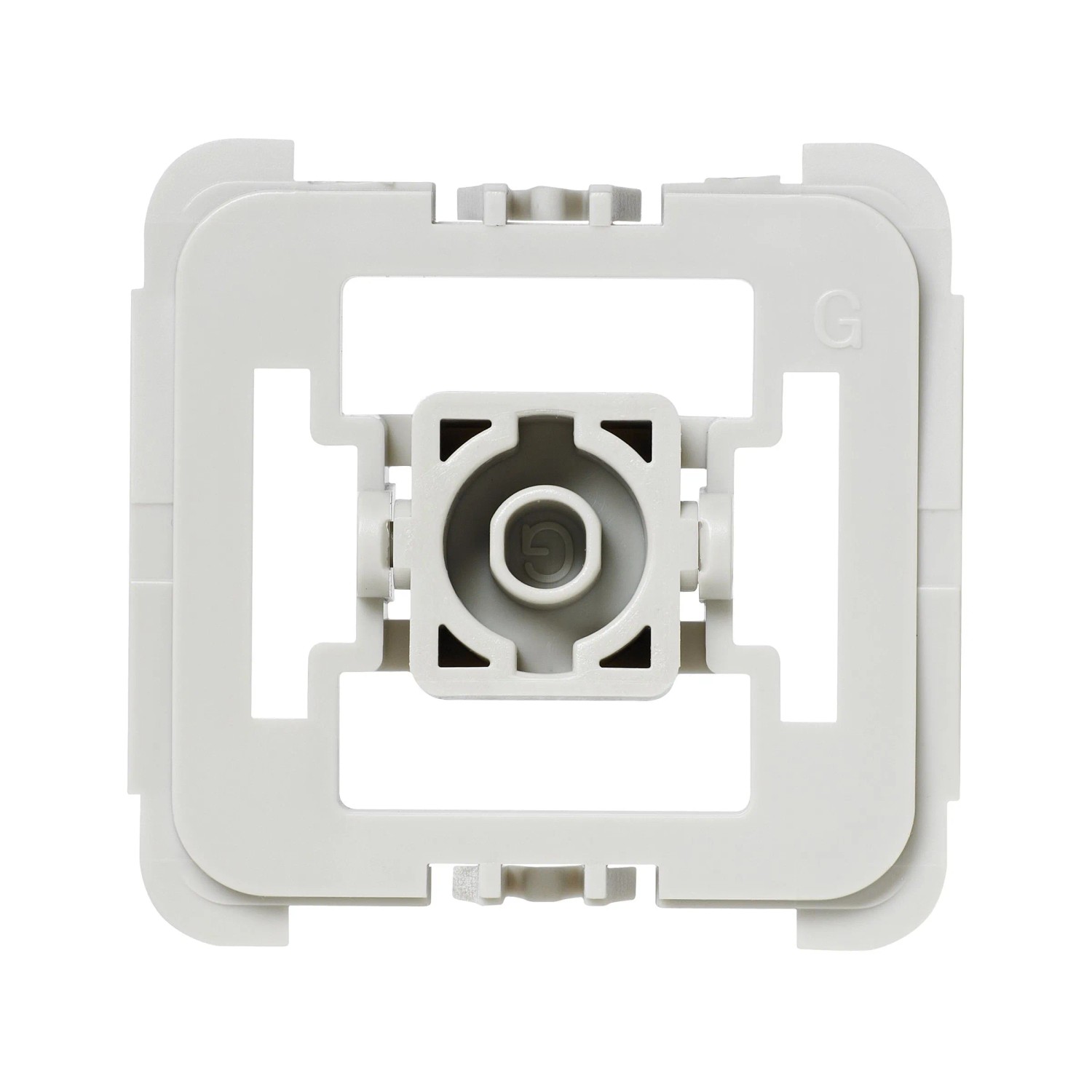 Homematic IP Adapter Gira 55, hellgrau, quadratisch, aus Kunststoff, zur Integration von Schaltern.