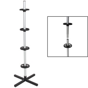 Tectake Felgenbaum aus Aluminium für 4 Autoreifen bis 295 mm Reifenbreite, grau.