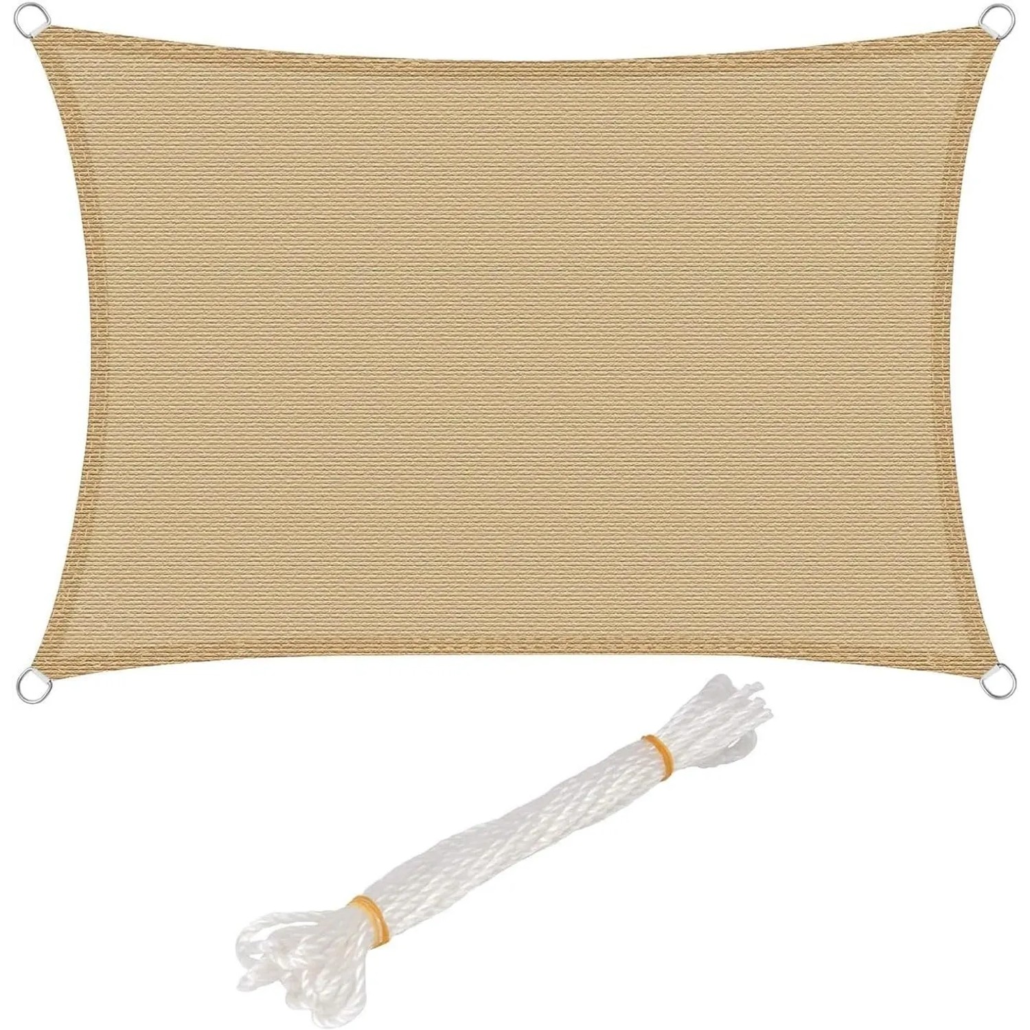 WOLTU Sonnensegel Sonnenschutz Atmungsaktiv HDPE Sand 3x4 m
