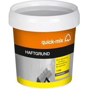 Quick-Mix Haftgrund 1 l im Eimer, geeignet für saugende Untergründe.