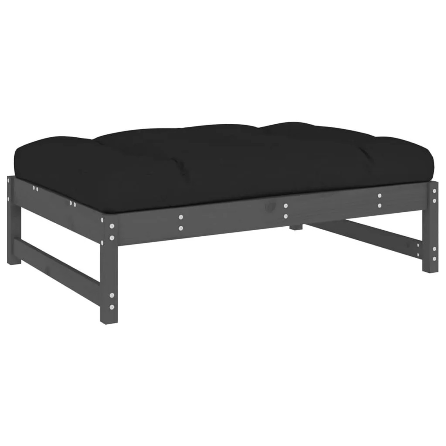 vidaXL Gartenhocker Grau 120x80 cm Massivholz Kiefer 825739