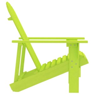 Grüner vidaXL Adirondack-Gartenstuhl aus massivem Tannenholz, Seitenansicht. Bequemer Holzstuhl für Garten & Terrasse.