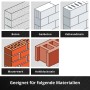 Geeignete Materialien für Einhell Meißel-Set: Beton, Gasbeton, Kalksandstein, Mauerwerk, Hohlblockstein.