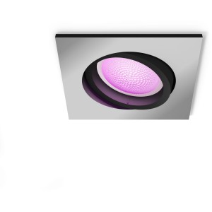 Eckiger Philips Hue Einbauspot Centura, Aluminium, mit farbigem Licht (230 lm).