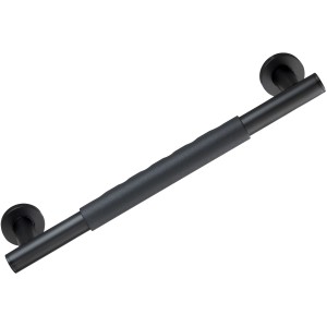 Wenko Wandhaltegriff Secura, 40,5 cm, schwarz, aus Edelstahl mit Soft-Touch-Grifffläche für mehr Sicherheit im Bad.