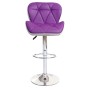 2er-Set MCW Barhocker A92 in Lila mit Chromgestell, höhenverstellbar und drehbar.
