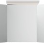 Posseik Spiegelschrank, 90 cm, mit LED-Lampe und Glasböden, weiß hochglanz.