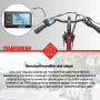 Detailaufnahme: Telefunken City E-Bike Display am Lenker. Zeigt Geschwindigkeit und Akkustand.