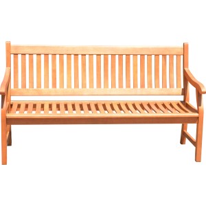 3-Sitzer Gartenbank New Jersey aus Eukalyptusholz, 90x158x68 cm. Klassische Holzbank für den Garten.