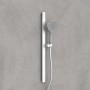 Schütte Stangenbrause-Set Karibik Oval in Chrom-Hellgrau mit Brausestange und Handbrause.