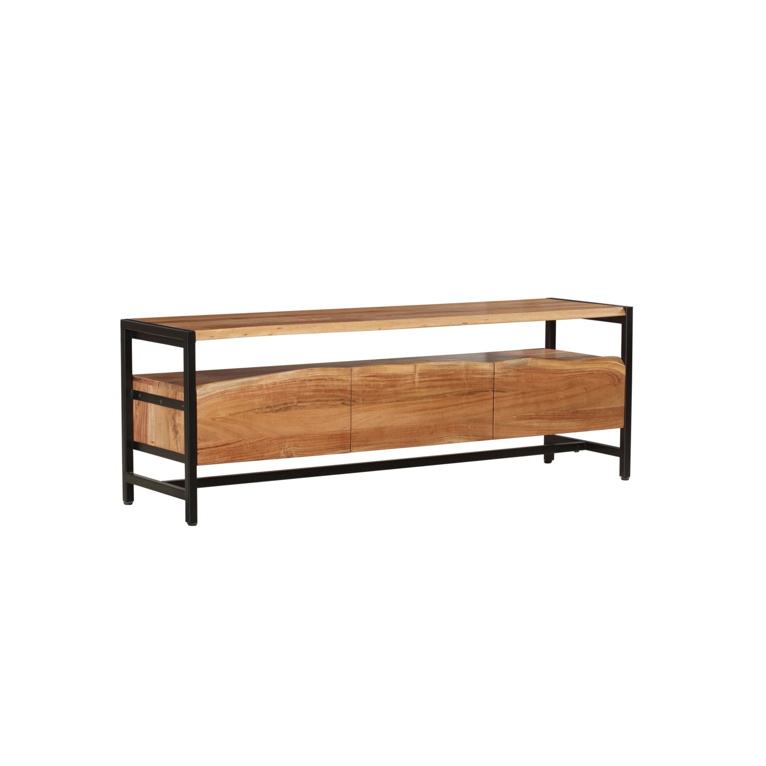 DELUKE TV-Schrank BJORN Akazie Natur 51x43x145cm Fernsehtisch TV Lowboard für Fernseher