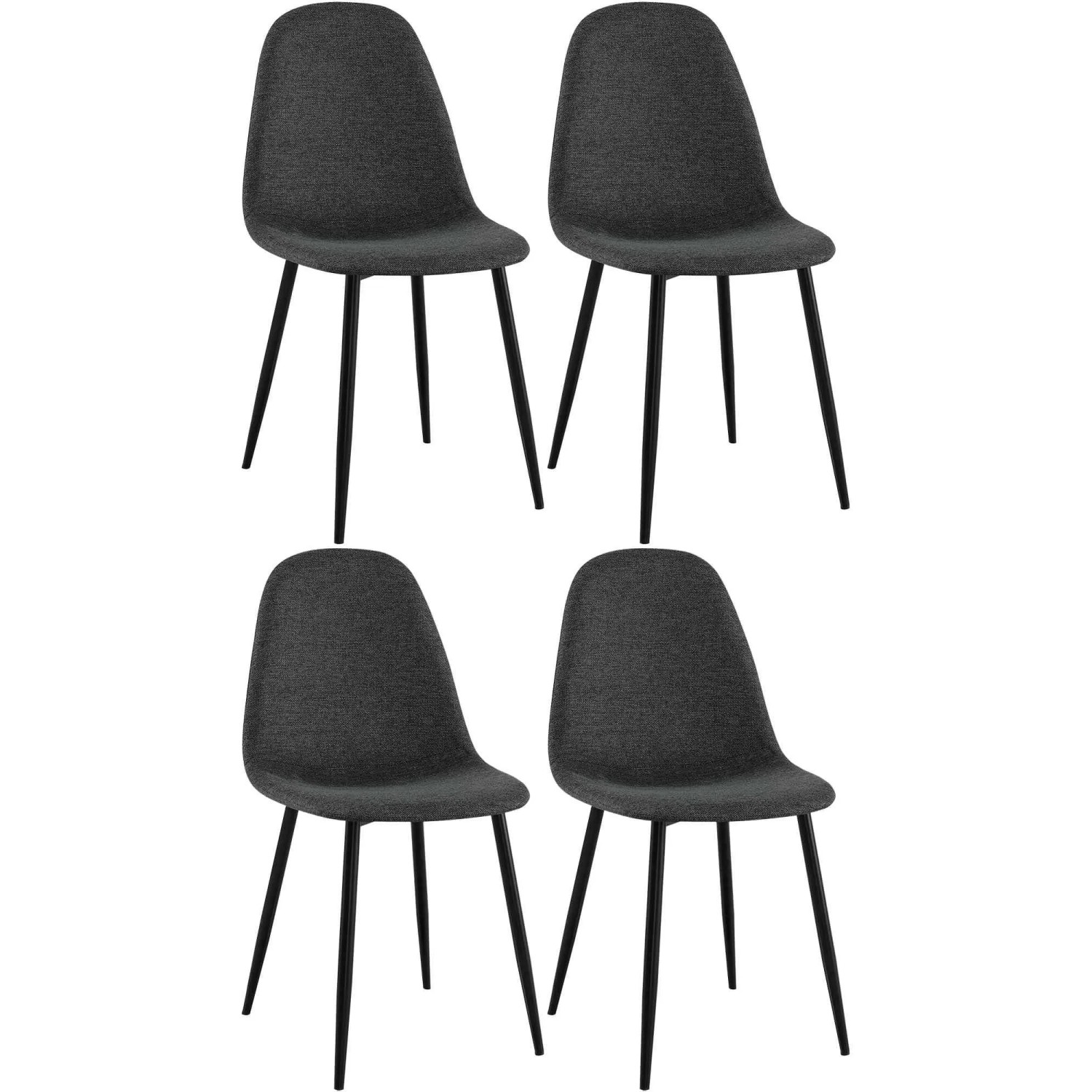 CLP 4er Set Esszimmerstühle Napier schwarz/Stoff
