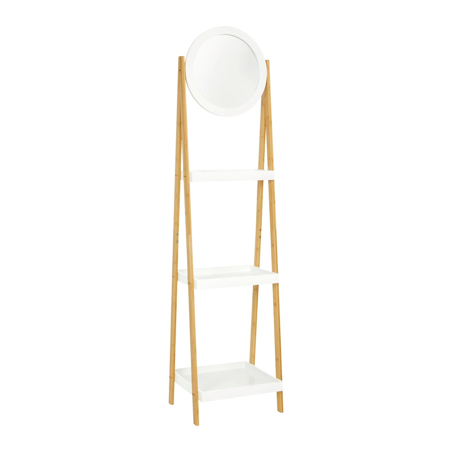 Bessagi Home Regal Mirella Weiß/Naturfarben MDF