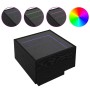 vidaXL Couchtisch, schwarz, Eichenoptik mit LED-Streifen, 40x40x30 cm.