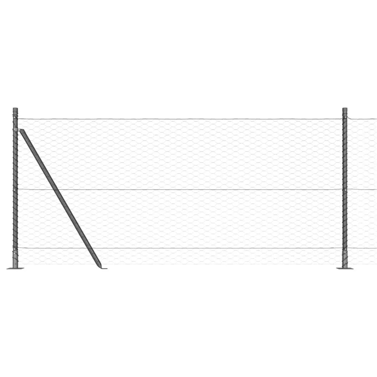 vidaXL Zaunpfosten Grau 10 x 0,8 m 36 mm Mesh Stahl und PVC 3353619