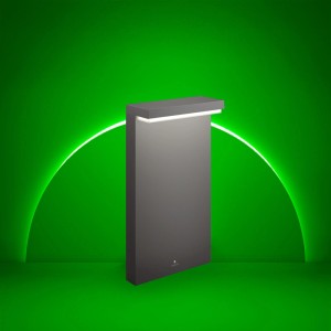 Philips Bustan LED Sockelleuchte anthrazit, Aluminium, mit warmweißem Licht. Moderne Wegeleuchte für den Außenbereich.