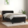 Schwarzes vidaXL Boxspringbett (90x200 cm) mit Matratze und Samtbezug.