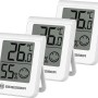 BRESSER HumiTemp 3er-Set: Thermo- und Hygrometer in Weiß zur Anzeige von Temperatur und Luftfeuchtigkeit.