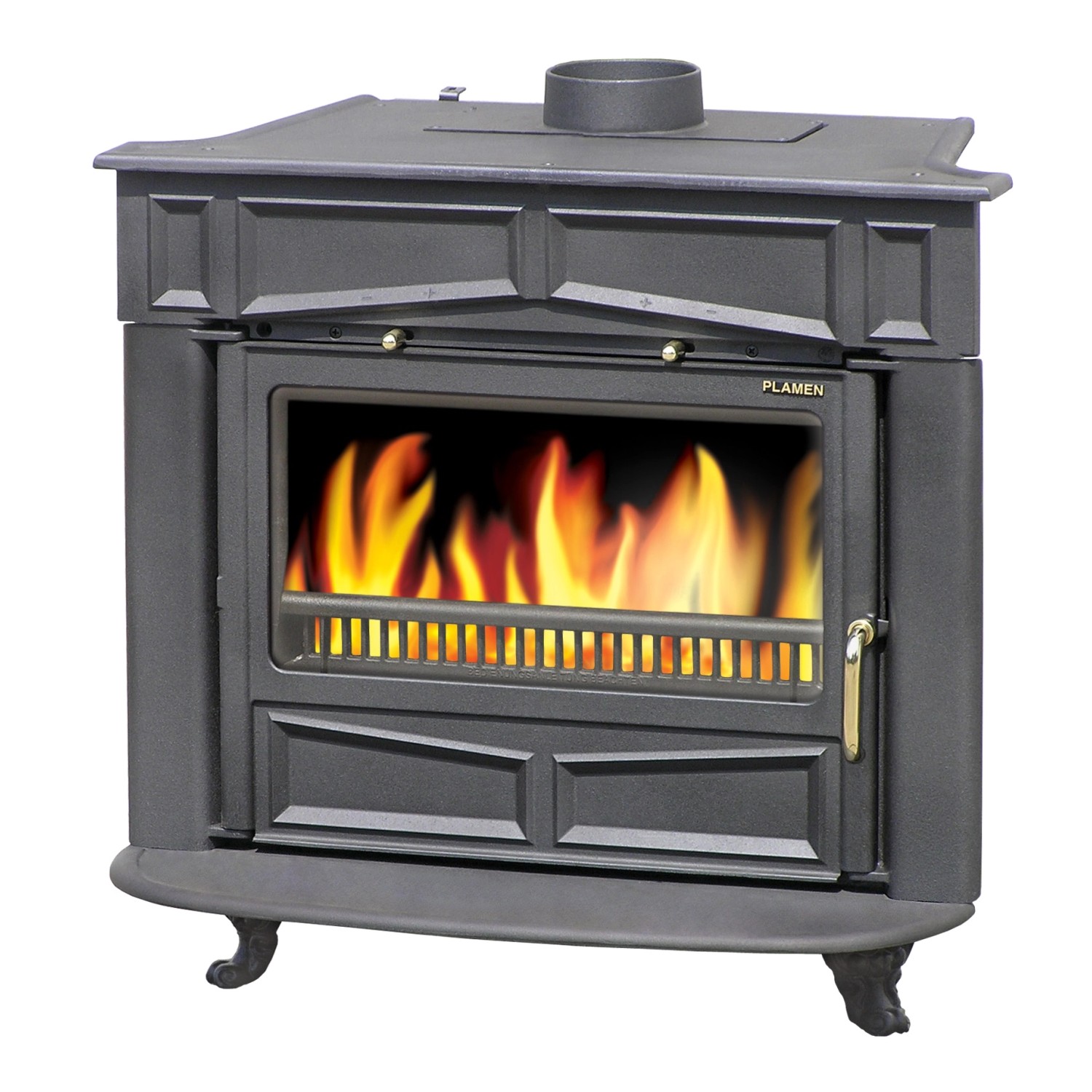 Plamen Gusskaminofen Glas Franklin und 11 kW günstig online kaufen