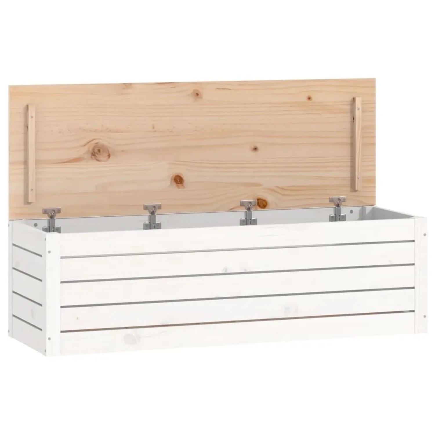 vidaXL Truhe Weiß 109x36,5x33 cm Massivholz Kiefer 823625