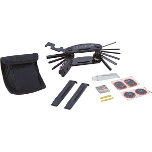 Prophete Fahrrad-Reparaturset mit Multifunktionswerkzeug, Reifenheber, Flicken und Gürteltasche.
