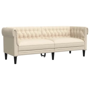 vidaXL 3-Sitzer-Sofa Chesterfield Leinen 372563
