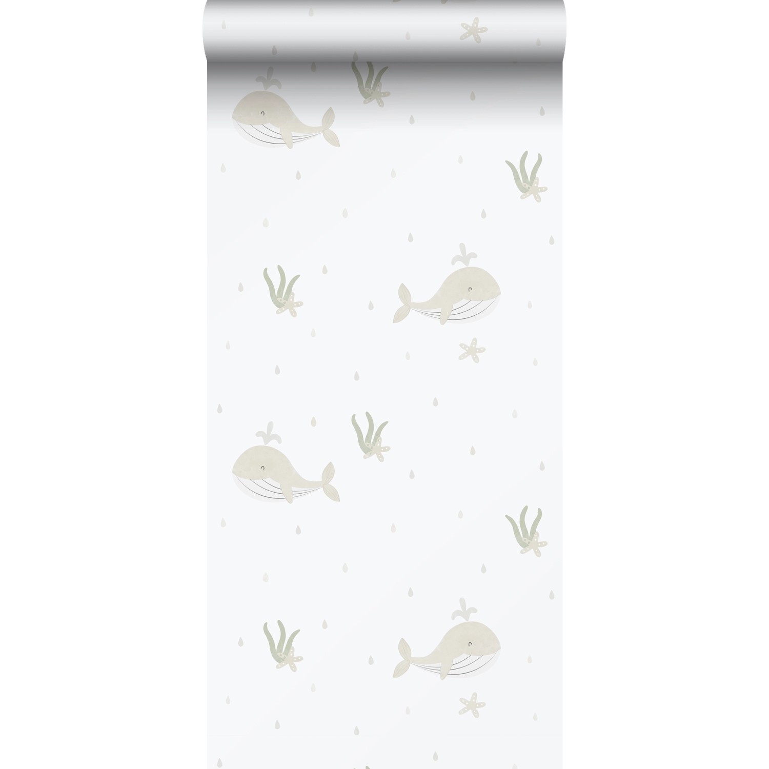 Sanders & Sanders Tapete Walen Beige und Weiß 53 cm x 10.05 m günstig online kaufen