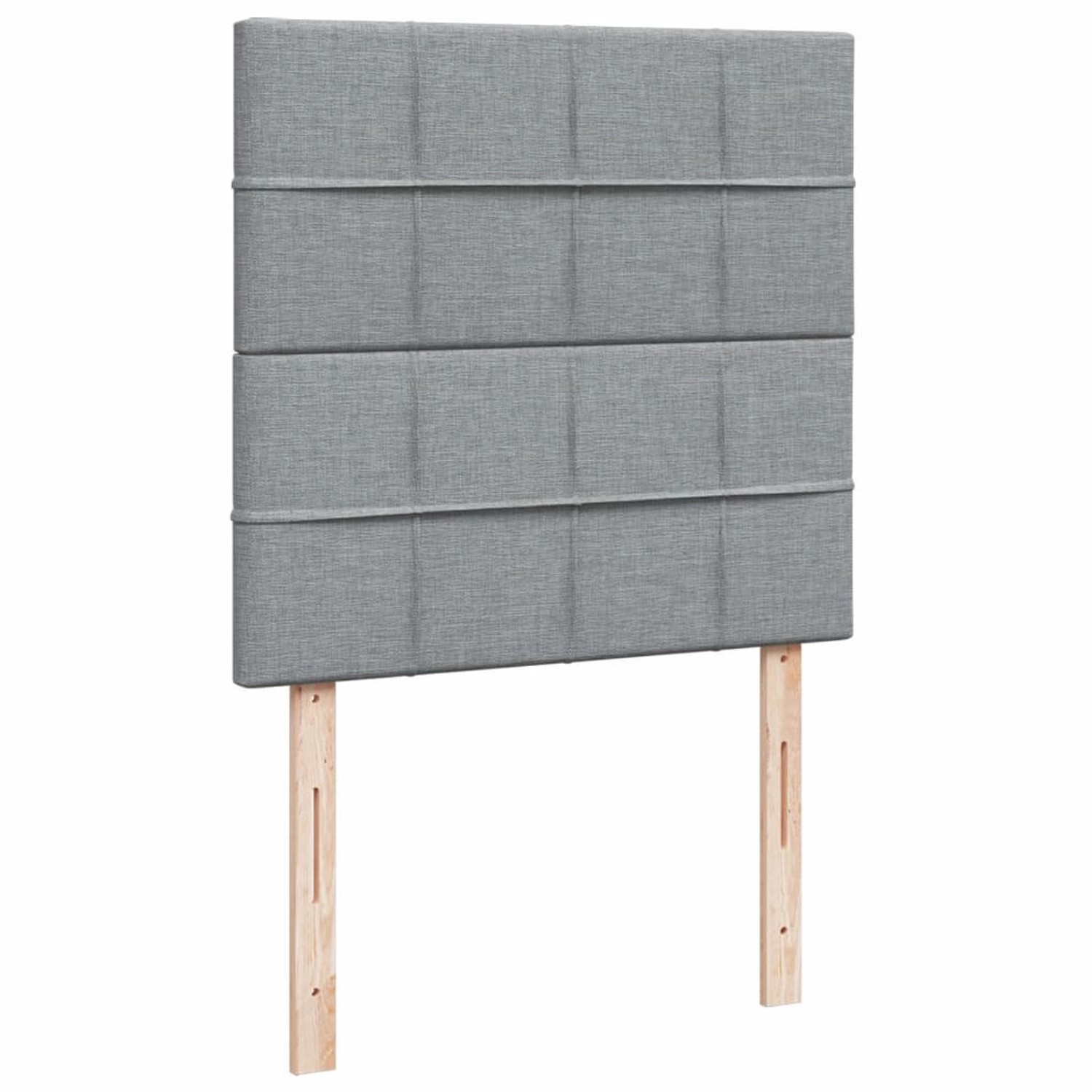 Hellgraues vidaXL Boxspringbett mit Stoffbezug und Kopfteil, 100x200 cm.