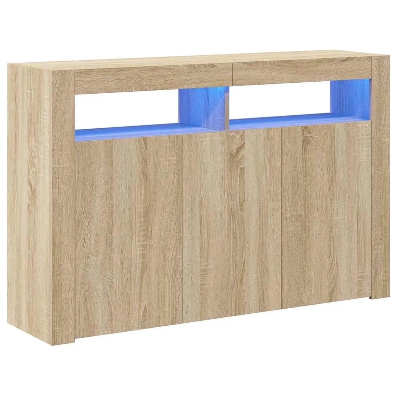 vidaXL Sideboard mit LED-Leuchten Sonoma-Eiche 115,5x30x75 cm 804340
