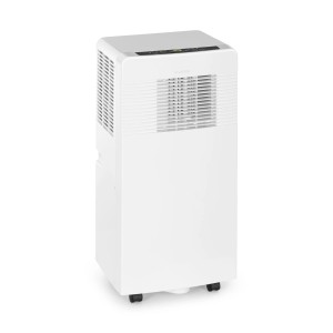Weiße Klarstein Iceblock Ecosmart 7 Klimaanlage mit App-Steuerung und Rollen.