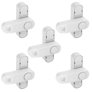 5er Set Basi Fenster Zusatzsicherungen FS 500 in Weiß für einflügelige Fenster und Fenstertüren.