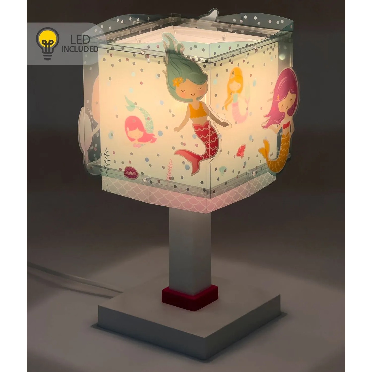 Dalber Tischlampe mit Meerjungfrauen-Motiv, LED Nachtlicht für Kinderzimmer.