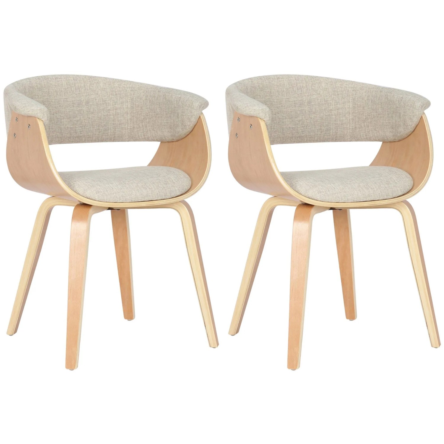 CLP 2er Set Esszimmerstuhle Bruce Stoff Natura/Creme
