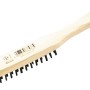LUX Stahldrahtbürste mit Holzgriff, 3-reihig, zum Reinigen und Entrosten von Holz und Metall.