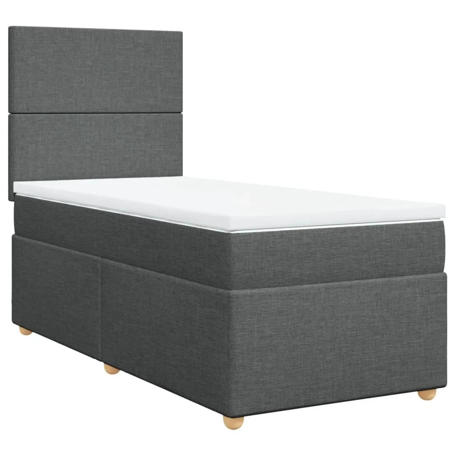 vidaXL Boxspringbett mit Matratze Dunkelgrau 90x200 cm Stoff 3291157 günstig online kaufen